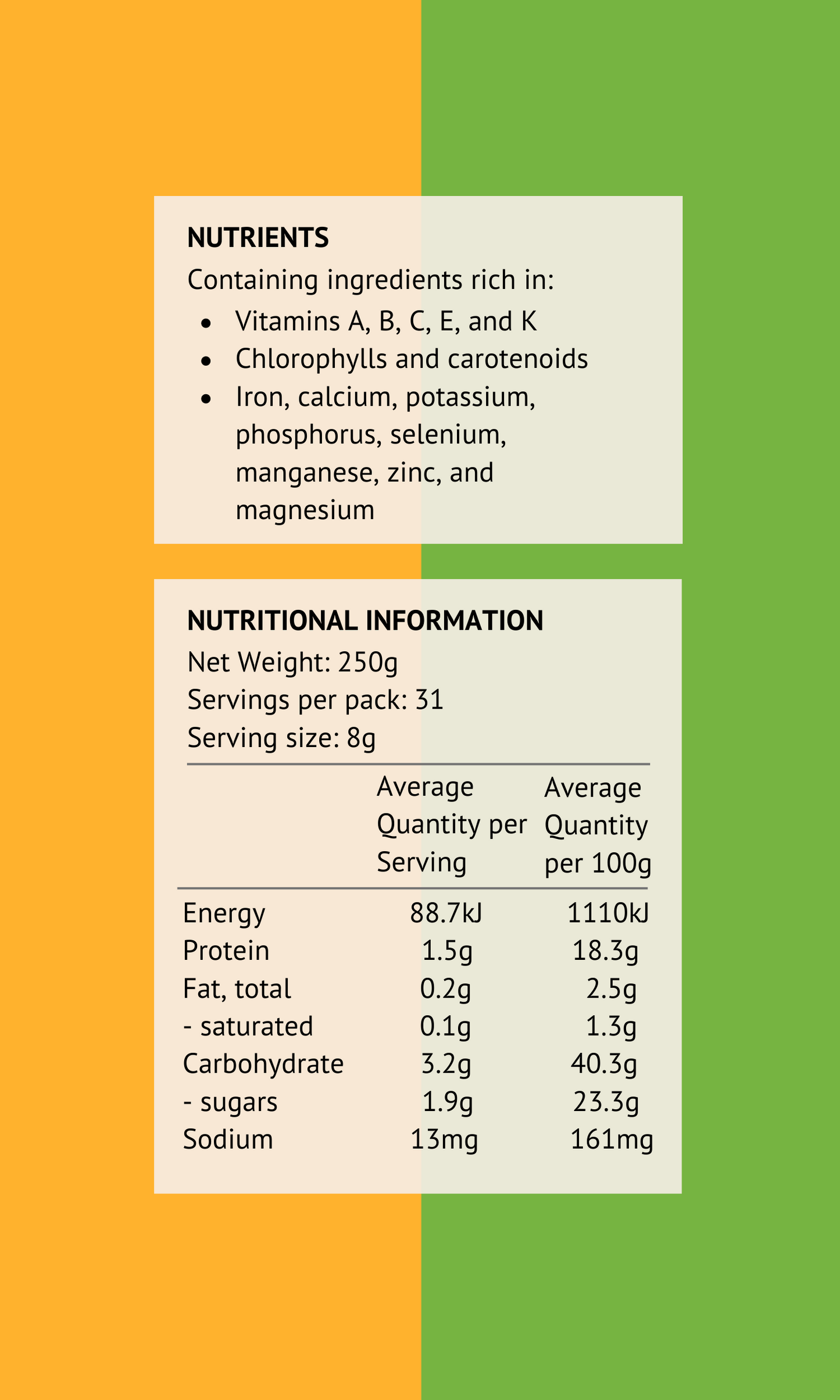 Wild Harvest Co Nutritional Information Super Green Powerhouse Supplement